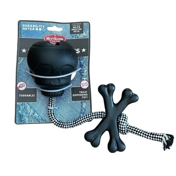 Miranda Lambert Dog Toy MuttNation Pet Rope Tug Treat Dispensing Skull Bones NWT - Picture 4 of 4
